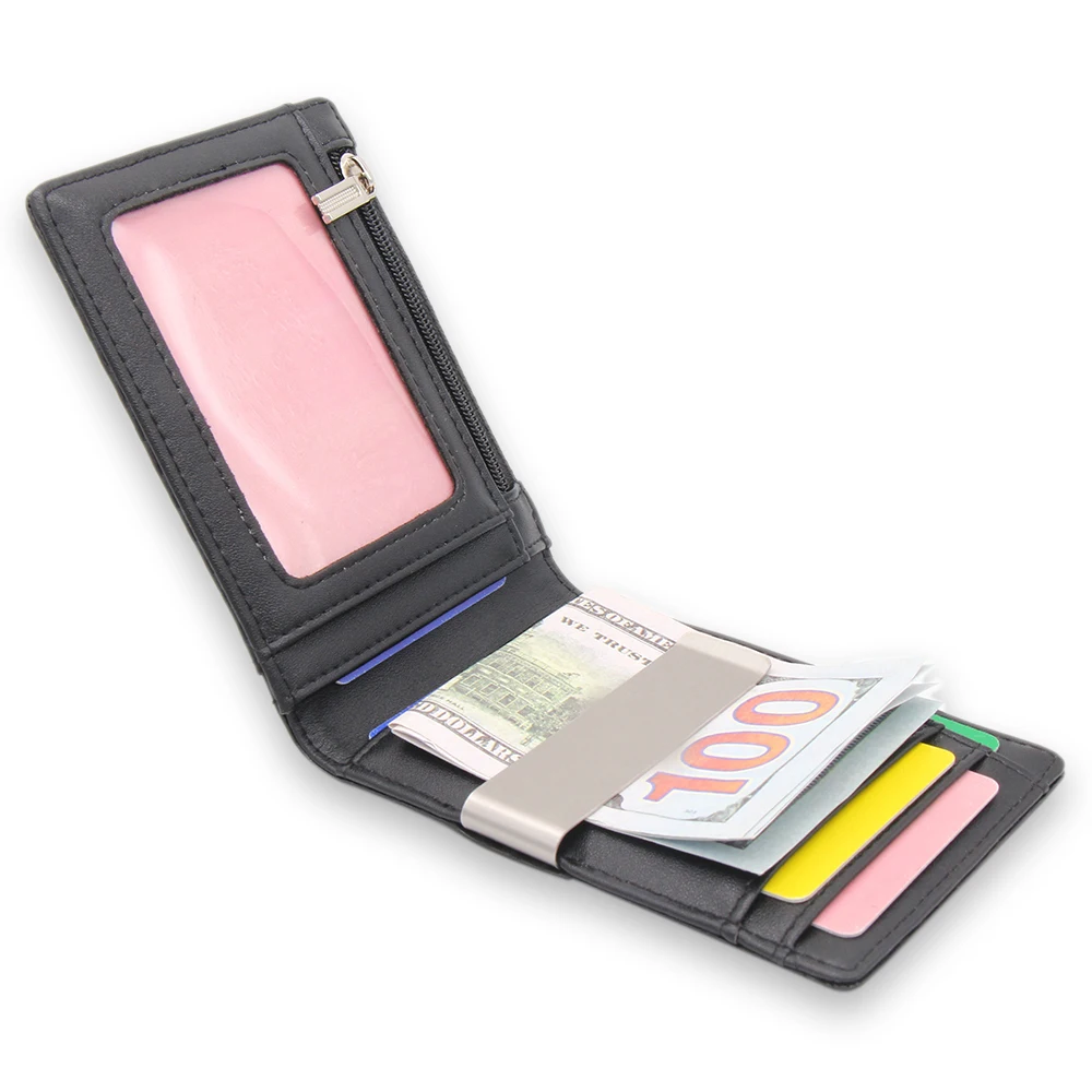 
Minimalist slim rfid blocking card wallet front pocket 100% genuine leather men wallet 
