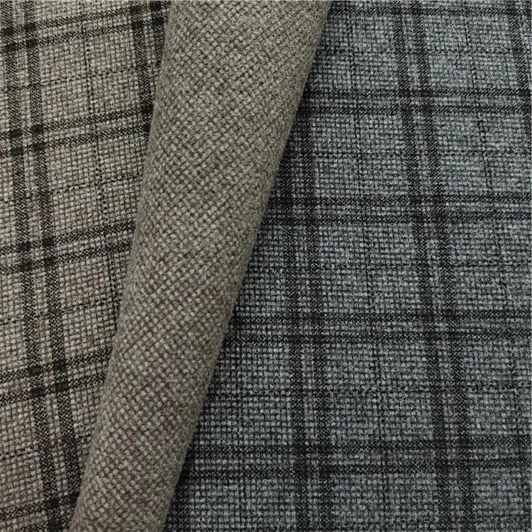 Hot sale Dty brush print knit jacquard fabric tweed brushed fabric polyester wool for coat