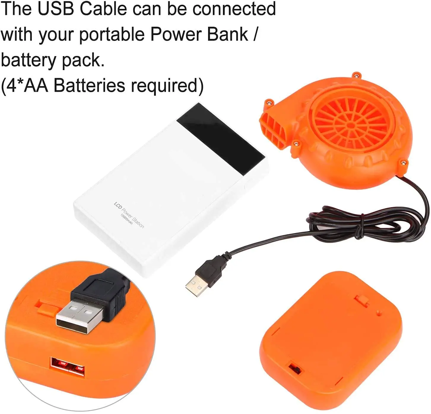 Originals Fan Mini Fan Blower for Dinosaur Costume Doll Mascot Head  or Other Inflatable Game Clothing Suits USB air blower DC