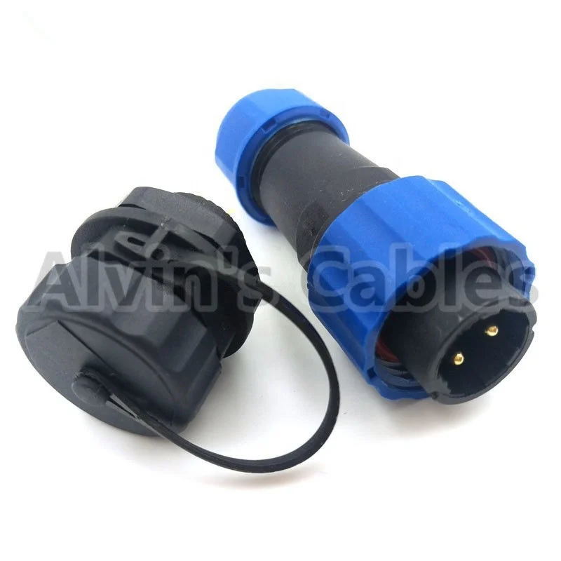 SD13 IP68 2 pin waterproof and dustproof connector male plug female socket LED power cord auto connector