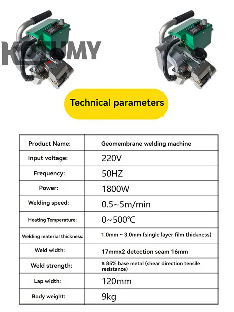 Welder Machine Plastic Sheet Welding Machine Geomembrane HDPE Geomembrane Welding Machine 220V 1800W