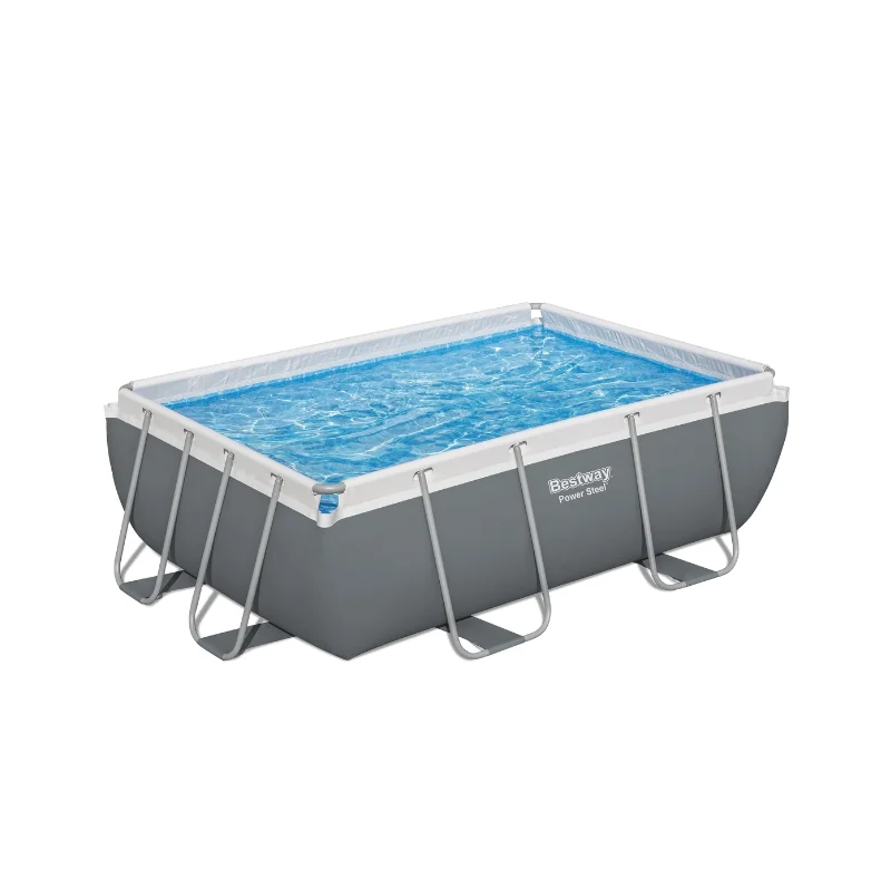 Bestway 56629 Rectangle Piscina Stainless Steel Frame Above Ground Outdoor Swimming Pool