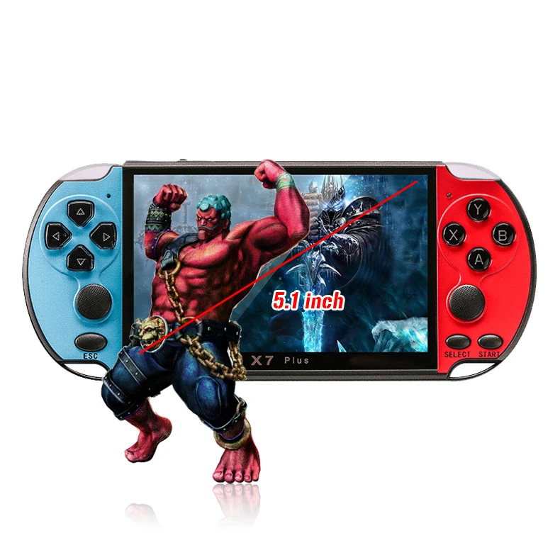 
X7 Plus 5.1inch Video Game Console 8GB 8/16/32/64/128 Bits Double Rocker Handheld Games Player Portable 