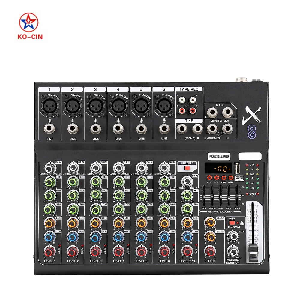 Цифровой 8-канальный видеорегистратор смеситель профессиональный Утюг BT USB маленький миксер дома специальной сети караоке хост живой оборудование звукомикшер
