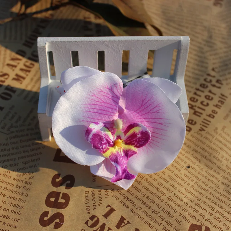 Anfamily DIY wedding flower Artificial latex butterfly orchid head