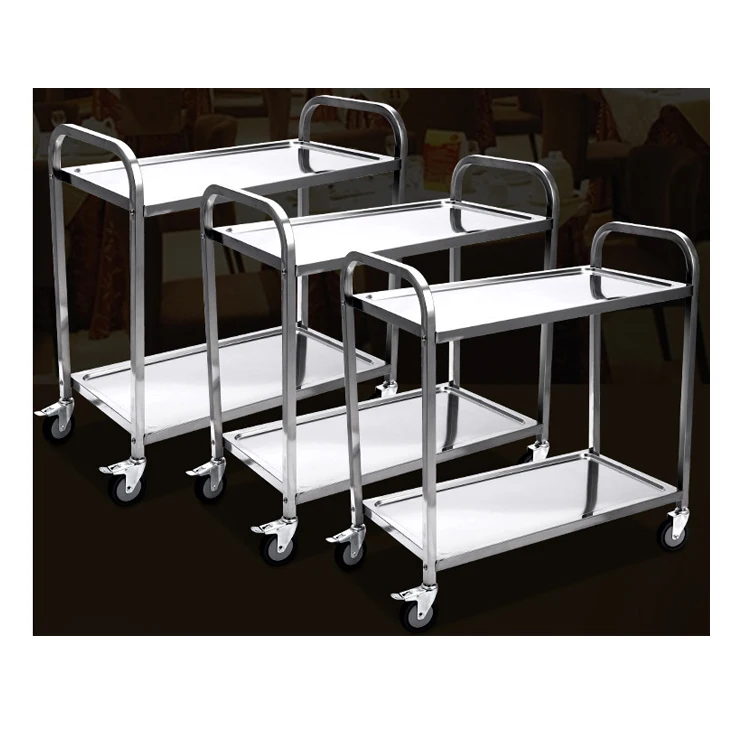 Good material  stainless steel dining serving transport trolley hotel room service trolley
