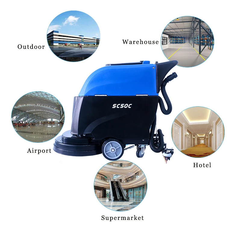 SC2A  Industrial Automatic Marble Scrubber FLoor Cleaning Machine /Multi-function Shop Industrial Floor Brush Cleaning Machine