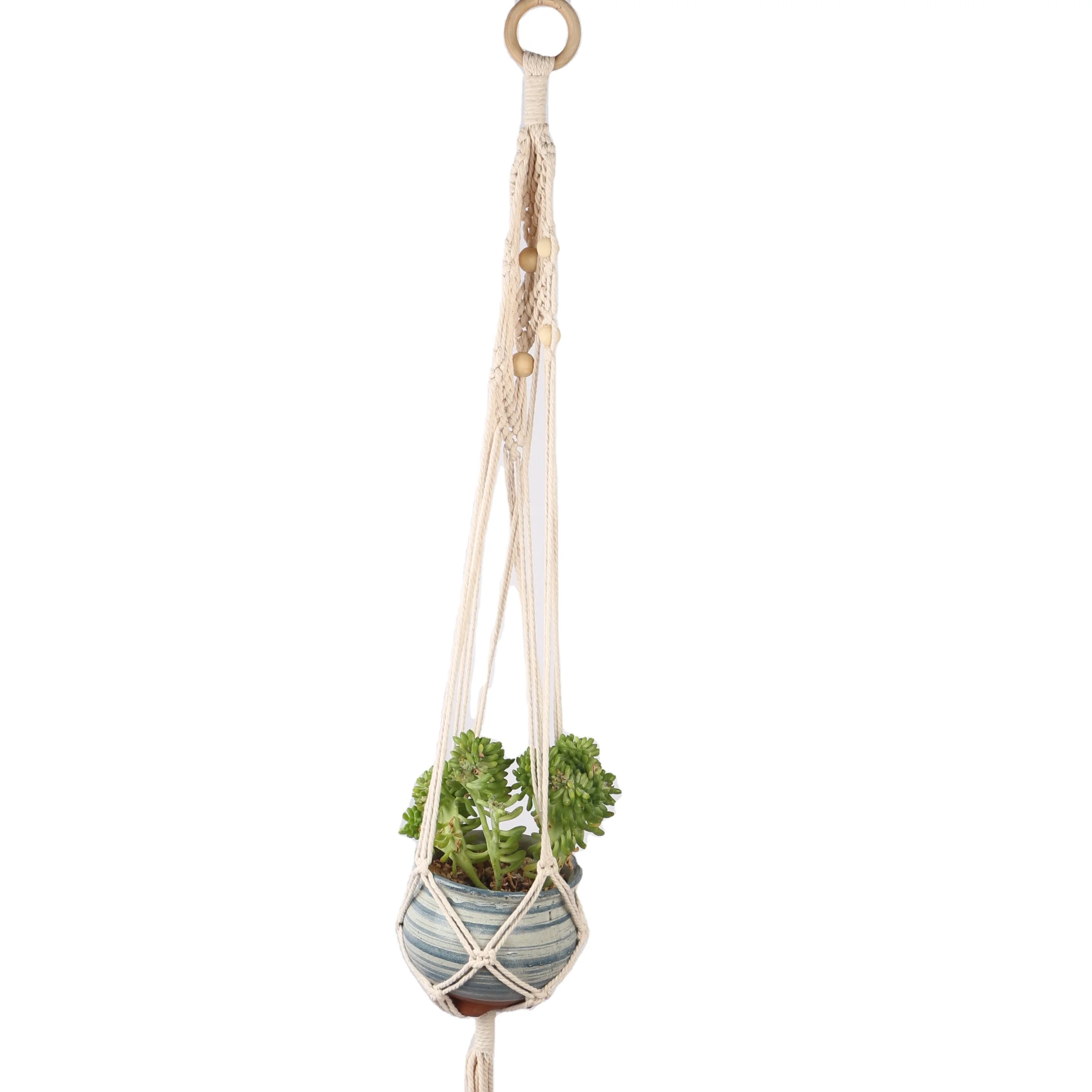 
100% Handmade Macrame Plant Hangers Shelf Indoor Wall Planter Decorative Flower Pot Holder Home Decor 
