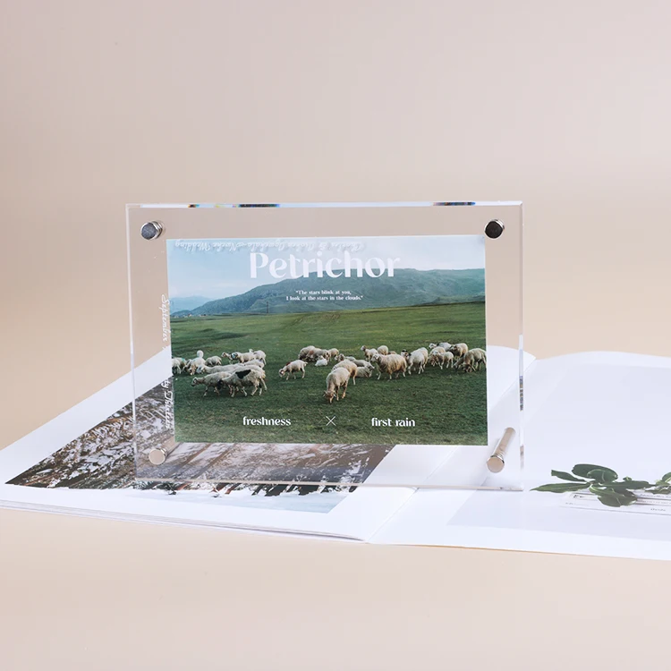 Wholesale Custom Size/Logo Magnetic Photo Frames Acrylic Frame acrylic magnetic photo frame