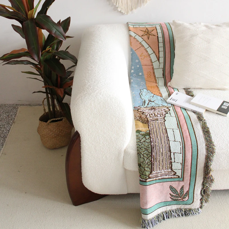 Woven Jacquard Cotton Tarot Tapestry The Moon Mysterious Europe Vintage Divination Star Tapestries Suppliers for Home Decoration