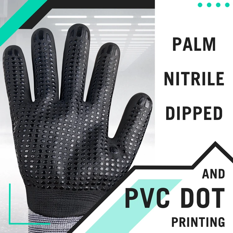 Оптовая продажа нейлоновые перчатки для погружения с нитриловым покрытием