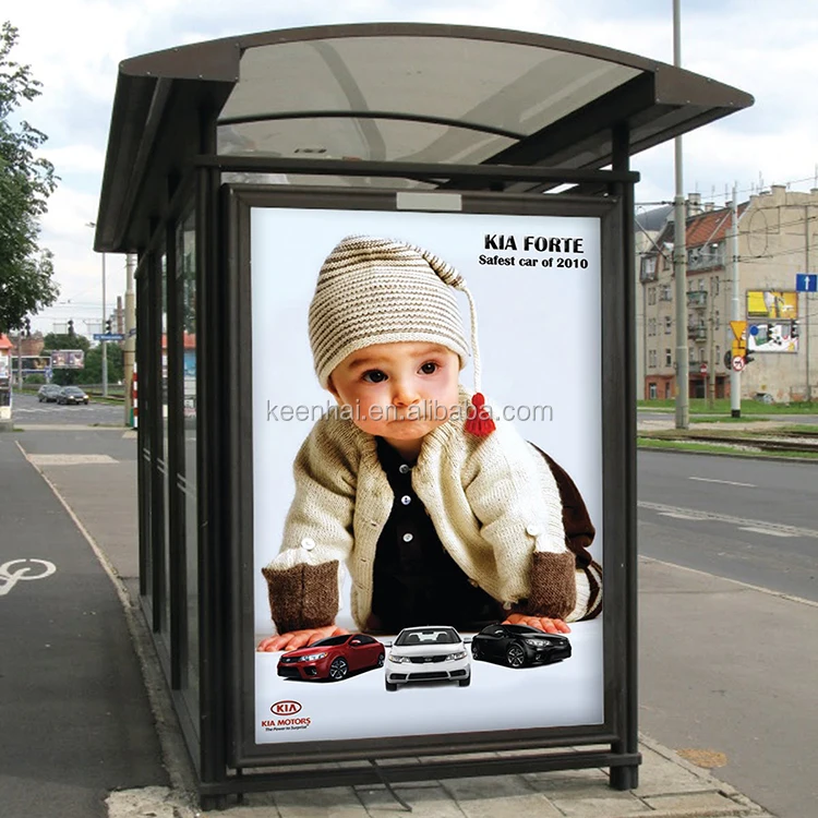 Customized Antique Bus Platform Outdoor Stainless Steel Bus Waiting Booth with Acrylic Sail and Aluminum Frame by Manufacturer