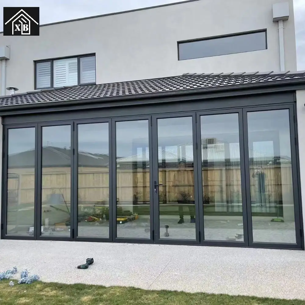 Transparent Home Balcony Round Partition Door Glass Sliding Folding Doors Pakistan for Restaurant