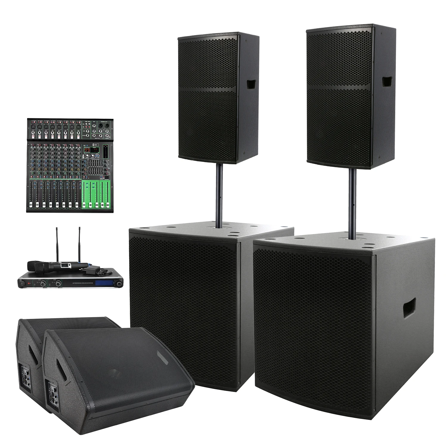 Accuracy WHN15-COMBO PA Sound System Speakers Outdoor Concert Sound System Audio Party Events DJ Set Mixer Sound System