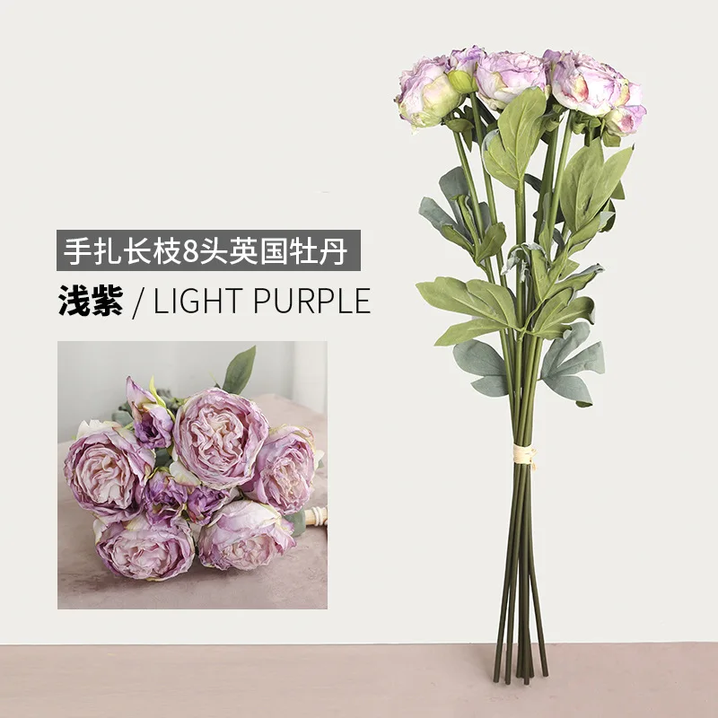 Indoor Center Pieces Ine Peony 3D Nail Calla Lily Cherry Blossom Flowers Decoration With Lights