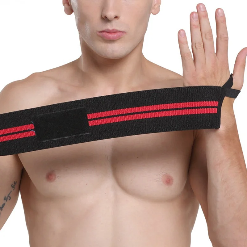Factory elastic gym wrist straps wraps brace sport fitness weight lifting adjustable wrist support