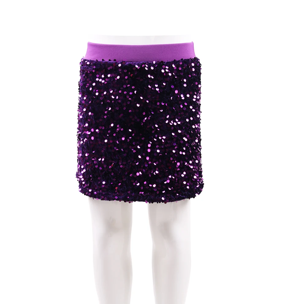 Hot Selling Solid Color Dress For Girls Toddlers Kids Little Girls Sparkly Sequin Mini Skirt