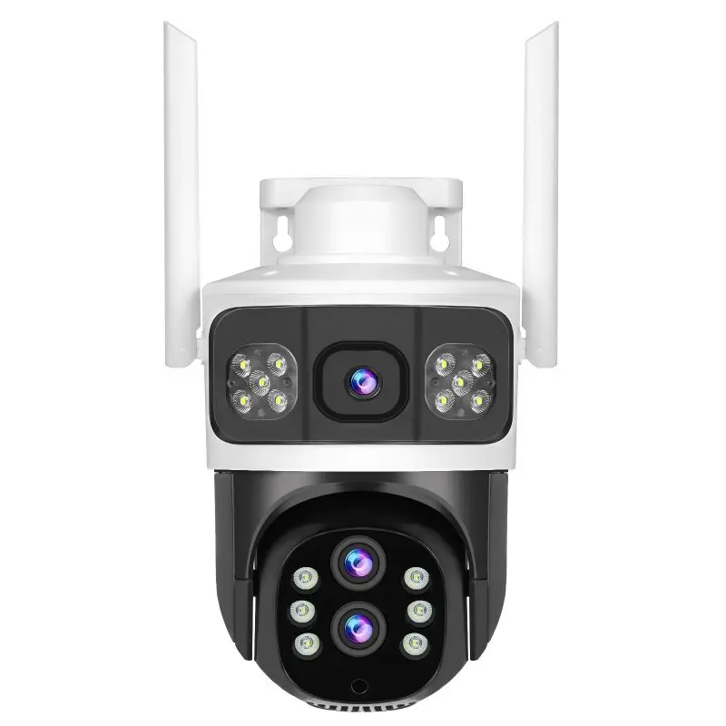 V380 pro 6MP HD новая трехобъективная камера видеонаблюдения с солнечной батареей от LTE SIM-карты 4G IP PTZ Водонепроницаемая IP67 наружное использование цифровой зум 10