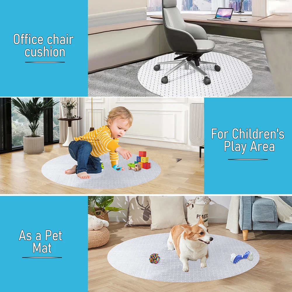 Allifemats Floor Mats with Anti Glide Backing Plastic Floor Mat for Rolling Chair Protective Mat for Office Chair