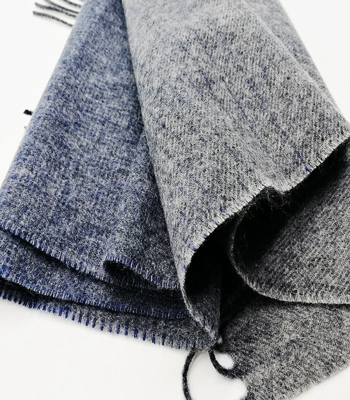 Blue grey double-sided thickened comfortable warm Inner Mongolian cashmere scarf for men