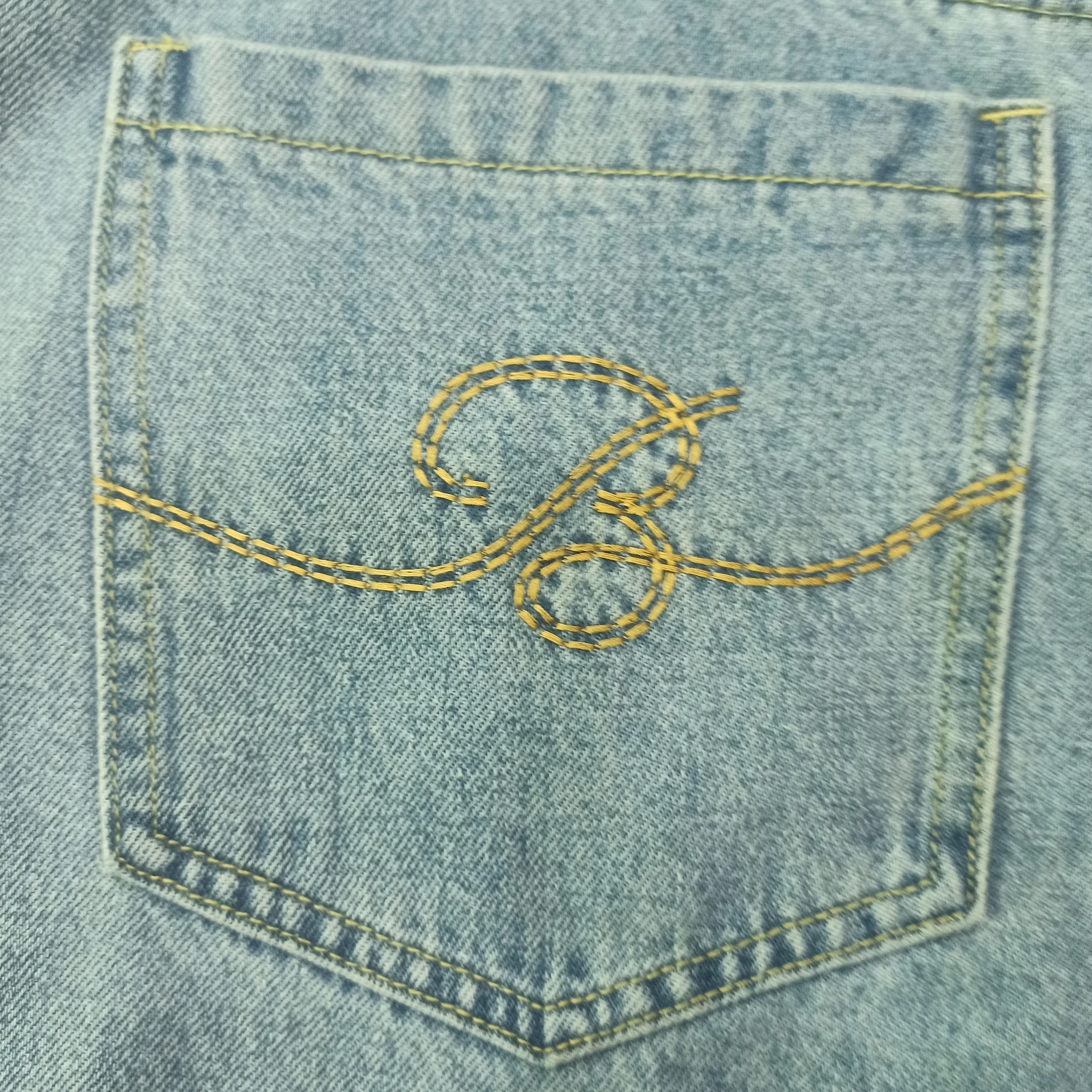 Custom men  100% Cotton Light Blue High Waisted Tapered Legs damage jeans Baggy Fit Big Boy Jeans