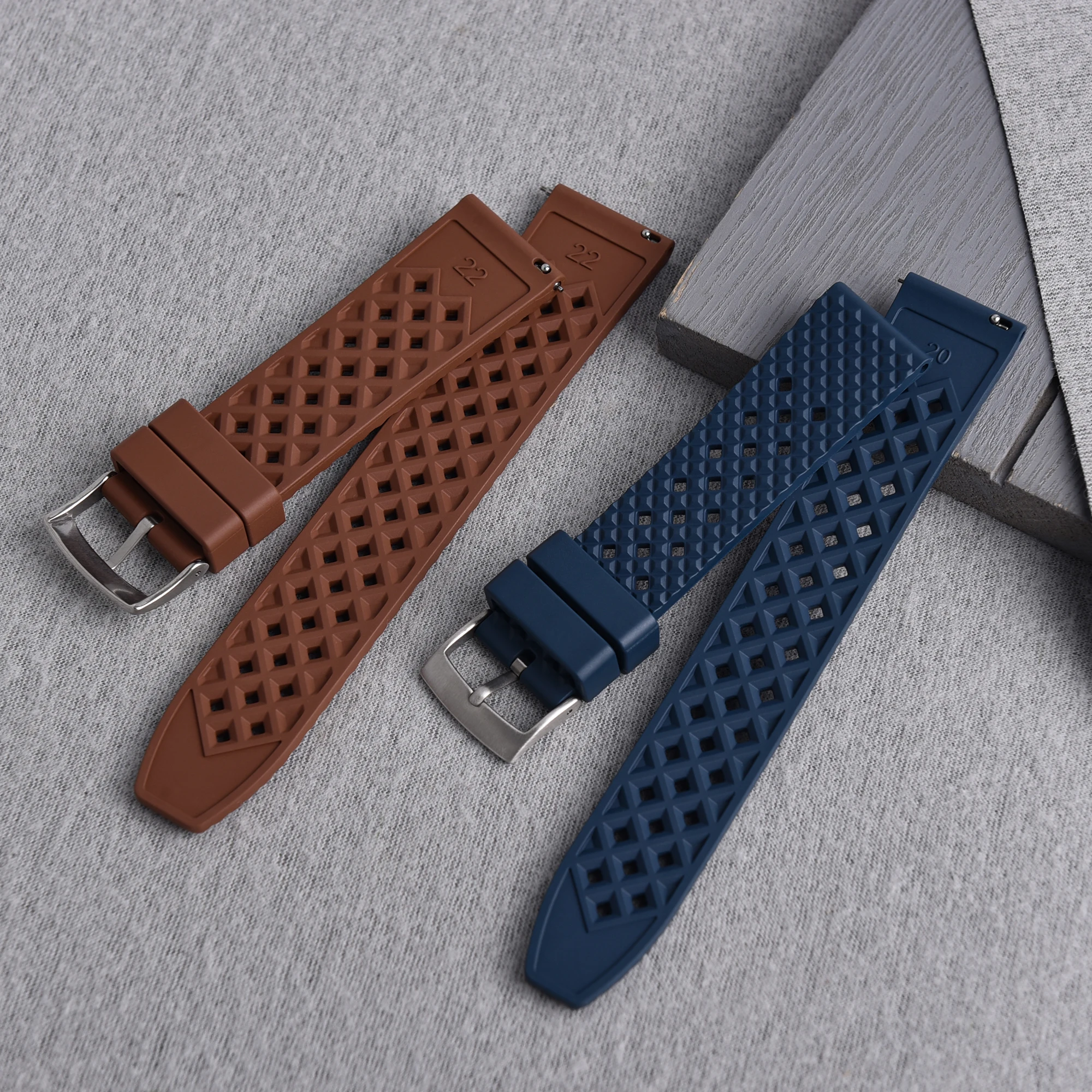 JUELONG Waterproof FKM Rubber Watch Strap 20mm 22mm Quick Release Premium Quality Fluorine Rubber Watch Band