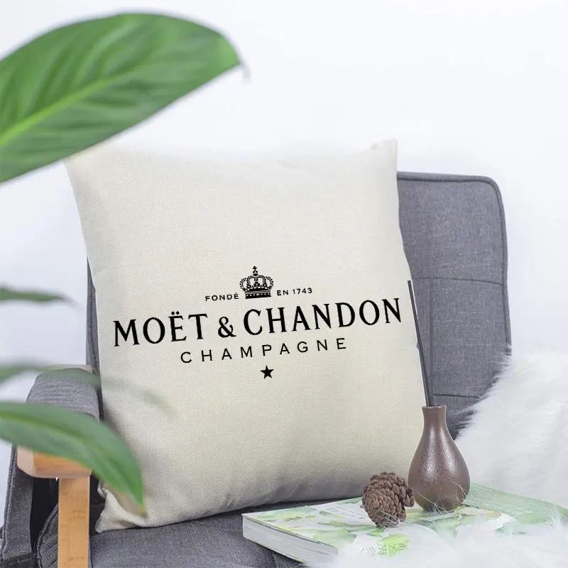 Чехлы для подушек 45 х45 см черные и белые буквы английского языка Модная современная гостиничная 100% хлопковая наволочка/