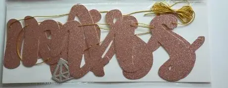Bridal Shower Bachelorette Party Gold Glitter Miss To Mrs Bunting Garland Banner