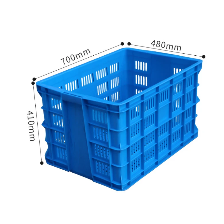 Venilated Wall Mesh Reinforced Plastic Crate Vegetable Fruit Storage Turnover Crates
