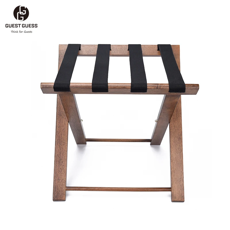 Compact Size Wooden Luggage Stand Folding Luggage Rack for Hotels