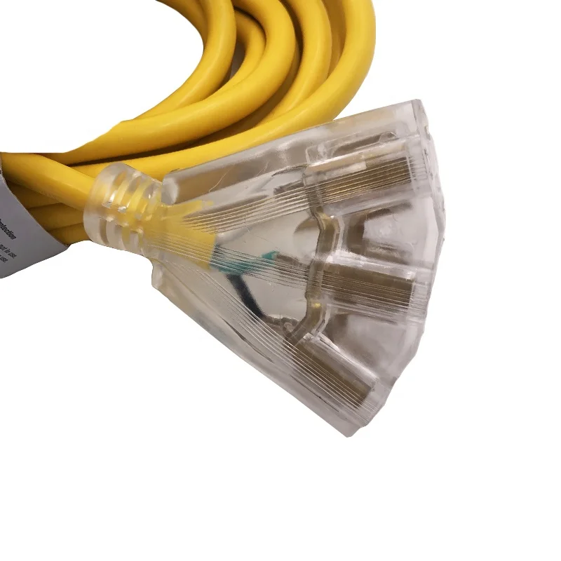 15-Amp  50-ft 10/3   Lighted Heavy Duty 3-Outlet Extension cord