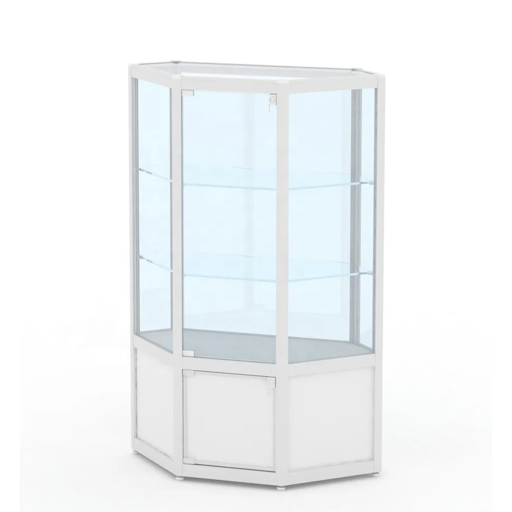LED light lockable glass showcase jewelry display cabinets museum souvenir display case