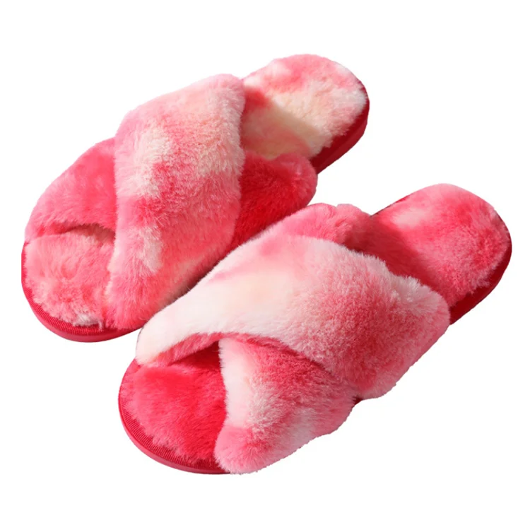 Ladies indoor thermal slip-resistant wool slippers