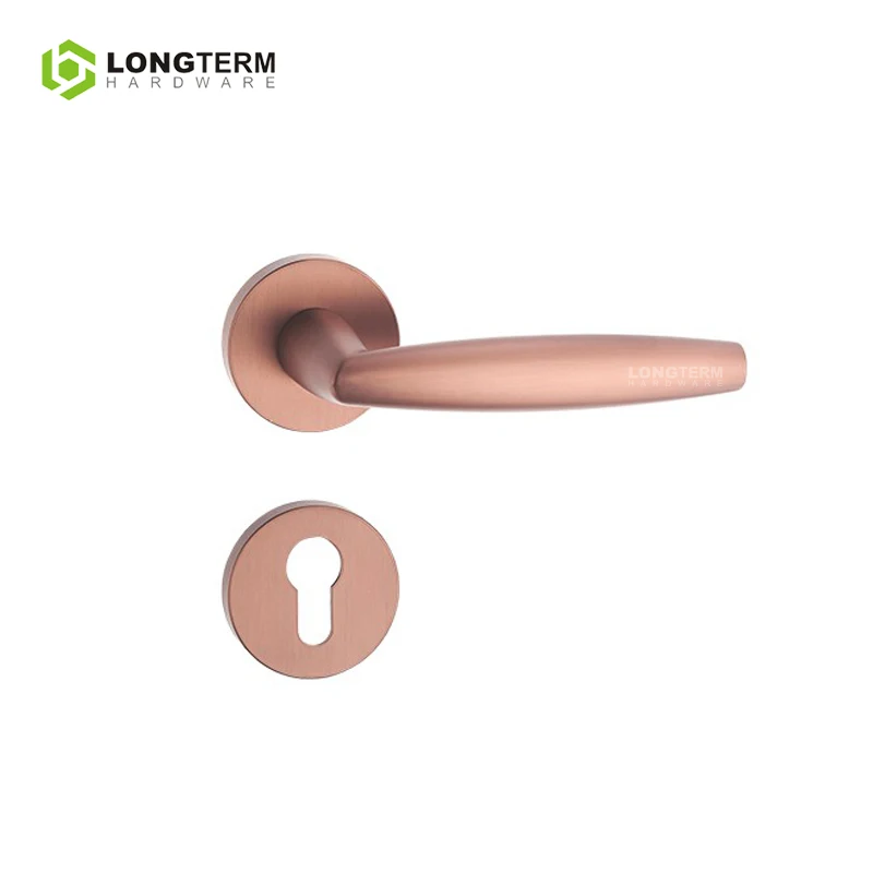 Factory Zinc Alloy Golden Black Interior Door Handles Lever Lock Modern Luxury Handle Door Lock Set for Wooden Doors