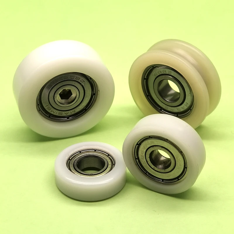 BS620036-13 Durable 10x36x13mm POM PA POK Plastic Coated Wheel with Built-in Bearing for Marine Use
