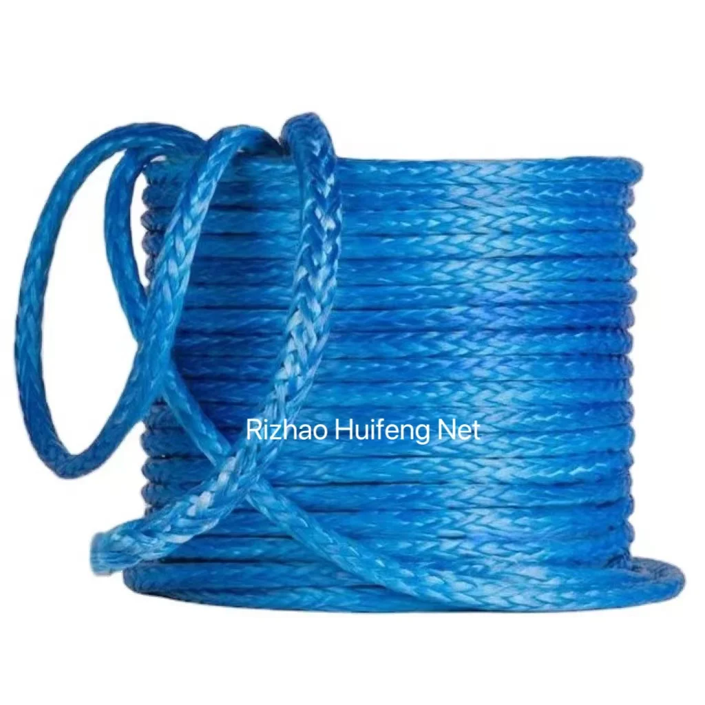 Braided Rope PE High density  polyethylene 8 strand 16 12 24 strand bolt rope net mooring  trawl net furling line