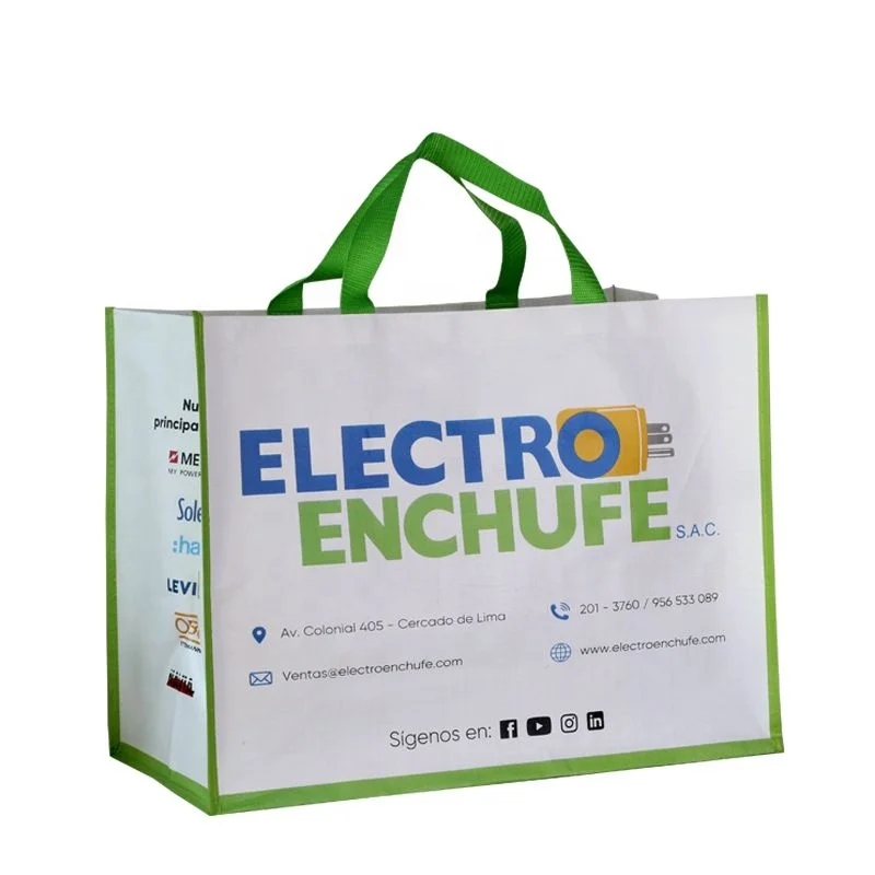 Peru market eco friendly recycled pp woven large size quality shoppign bag with customer logo