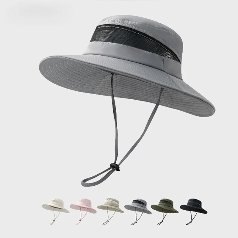 Unisex Summer Bucket Hat with Big Head Breathable Polyester Sun Visor Cap for Adults for Camping Hiking Hunting Outdoor Use
