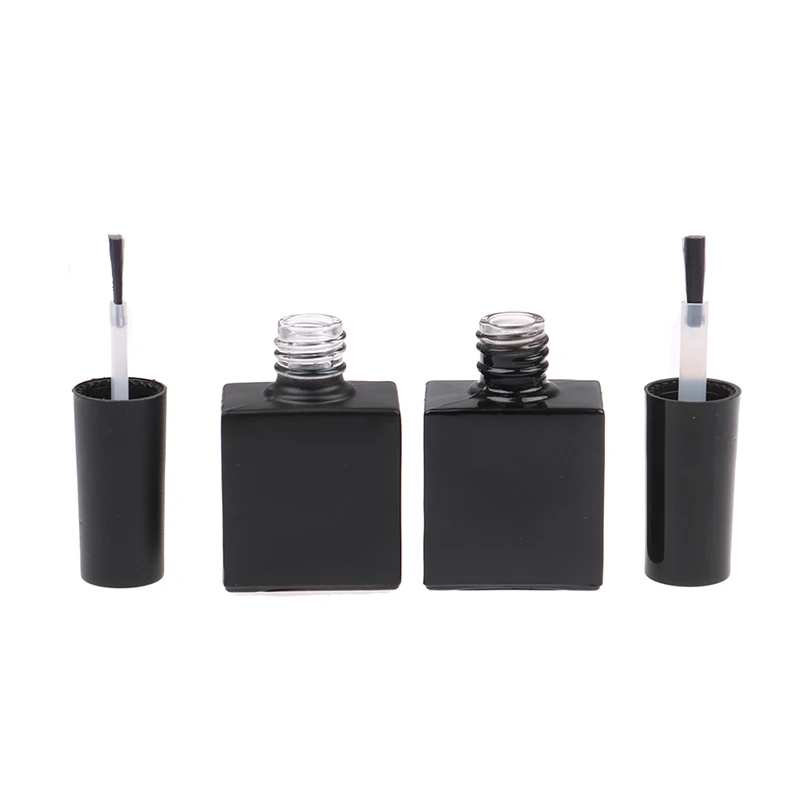 Custom Logo 10ml 15ml High Quality Refillable Empty Matte Black Uv Gel Bottle for Nail Polish with Cap