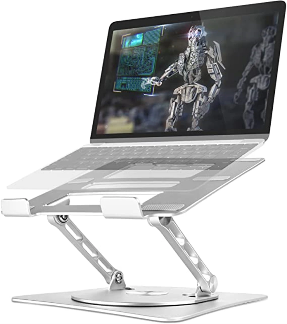 2022 Latest Adjustable Portable Metal Laptop Stand With 360 Rotating Base for 10-17.3 inch Laptop