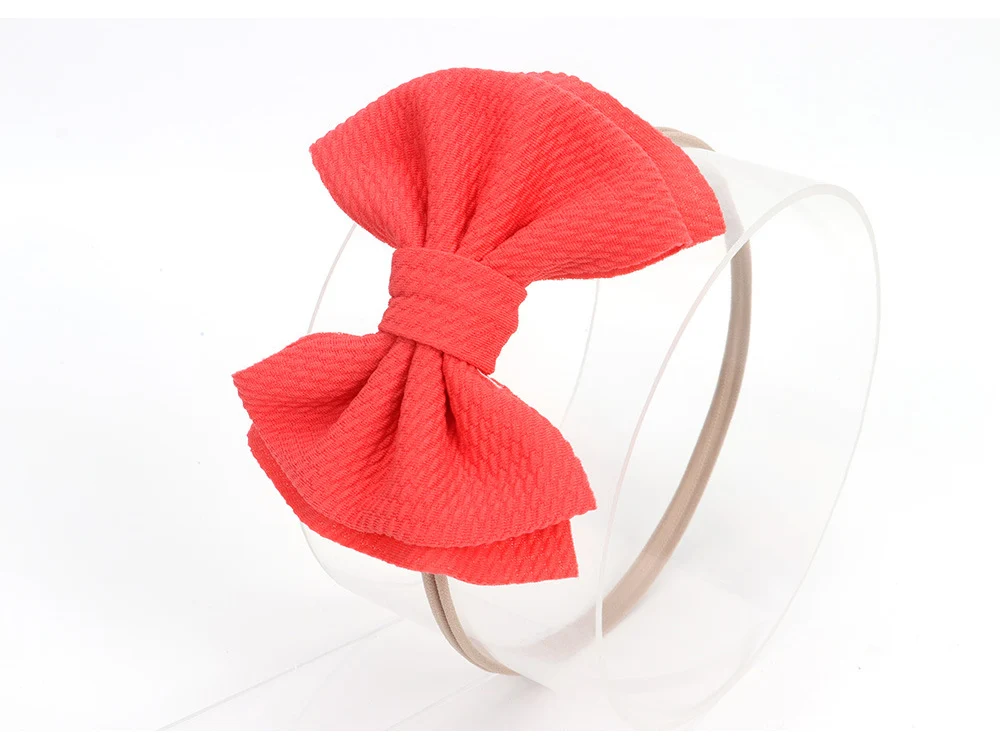 Wholesale Nylon Double Layer Bow with Elastic Hair Band for Baby Toddler Hair Bow Decoration Accessories