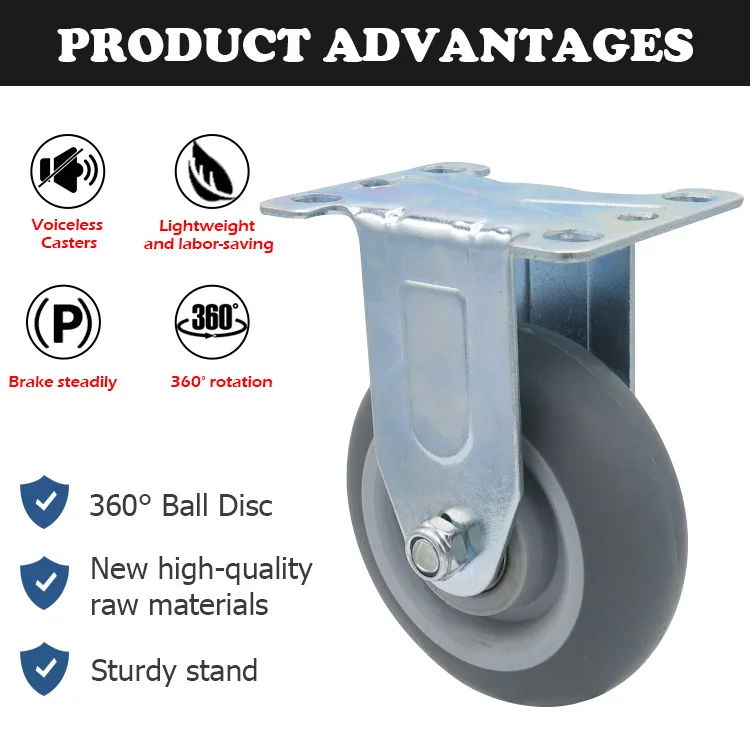 32mm tpr castor wheel furniture tpr industrial medium heavy duty removable casters