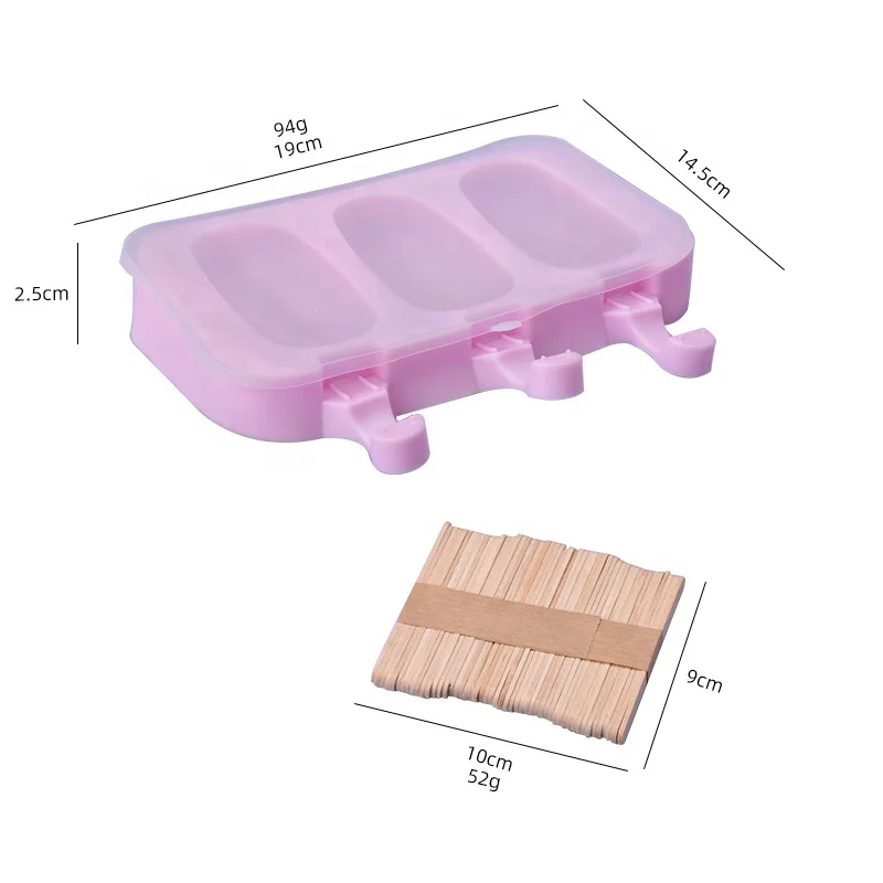 BPA Free Silicone Popsicle Molds Wholesale Custom Silicone Ice Cube Tray Mold Silicone Frozen Ice Popsicle Maker Ice Cream Mold