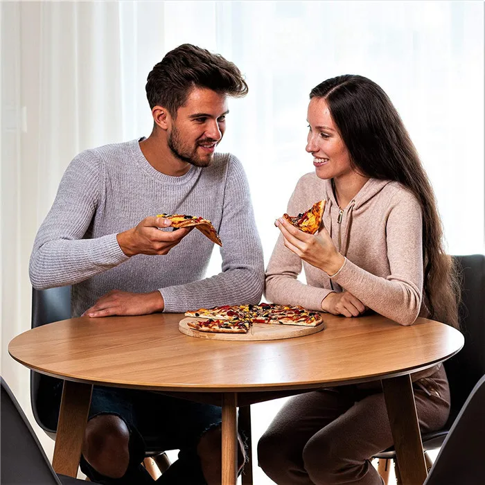 bamboo Pizza Cutting Board Set  with Steel Sharp Blade