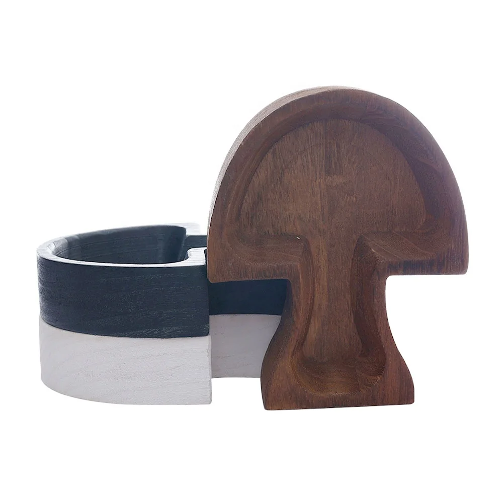 Mushroom Shape Wooden Dough Bowls  Dough Bowl Candle Hand Carved Wood Bowl Candle Hand-Poured 100% Soy Candle Wax