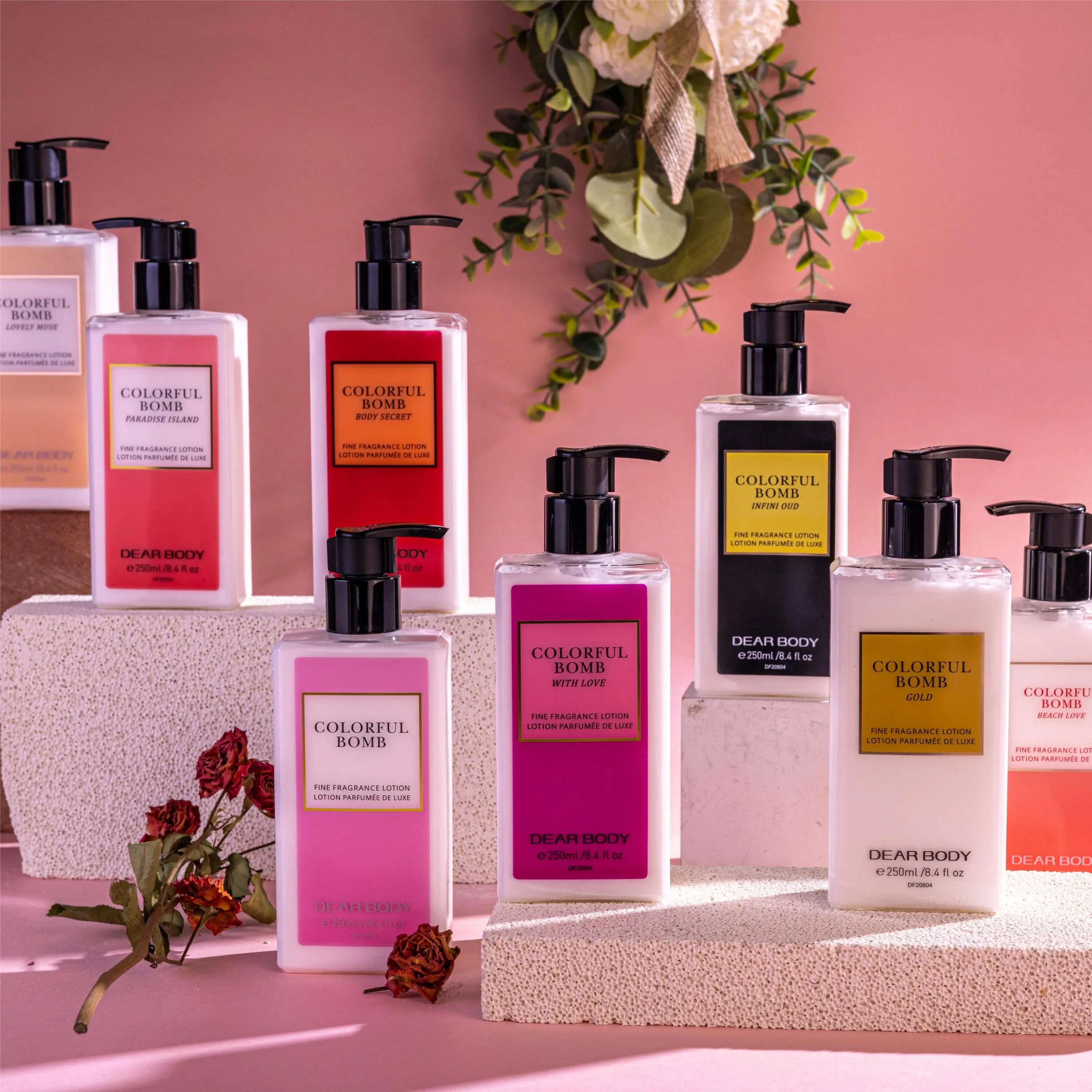 250ML gift set for women bath and body lightening lotion whitening body lotion