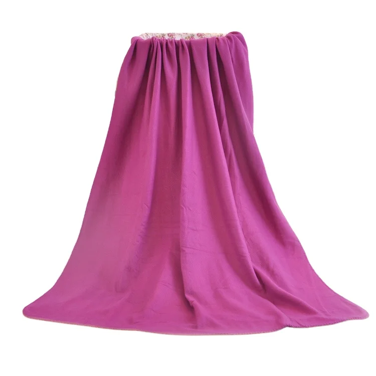 Solid super soft cheap customized throw blanket polar fleece blanket