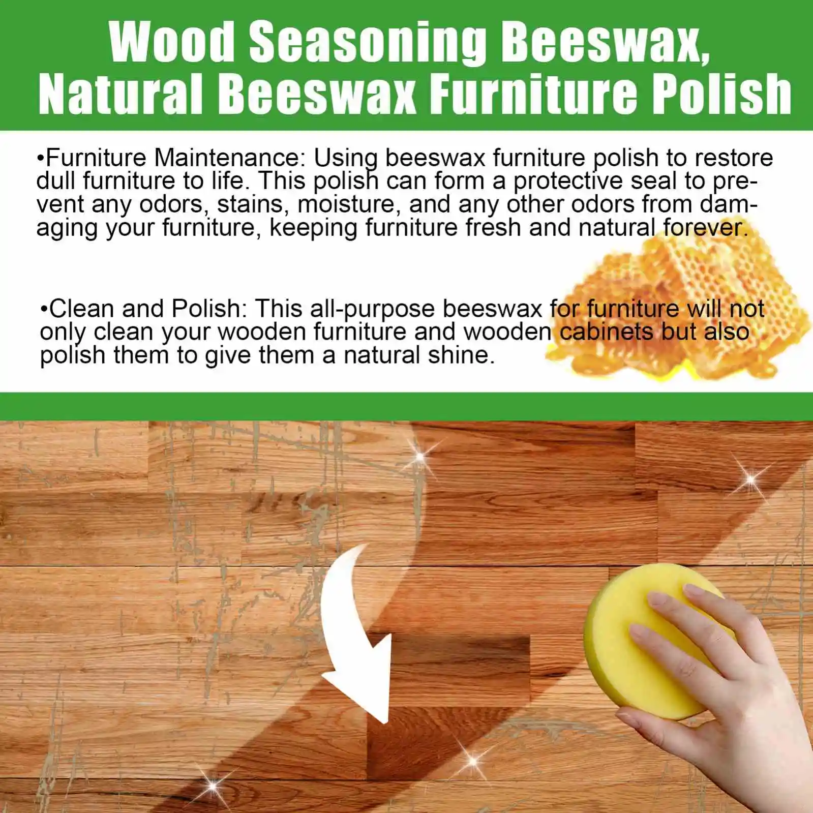 Jaysuing Polishing Wood Floor Cleaning Brighten Wooden Care Scratches Repair Furniture Maintenance Repair Natural Beeswax
