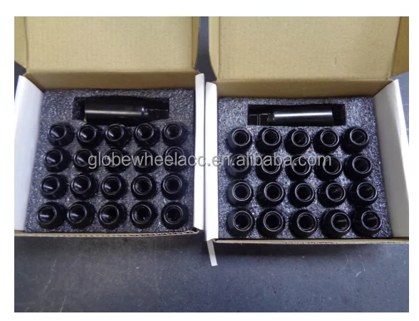 6 Spline Wheel Nuts M12x1.5 Chrome Drive Lug Tuner Style With Key Black Blue Red