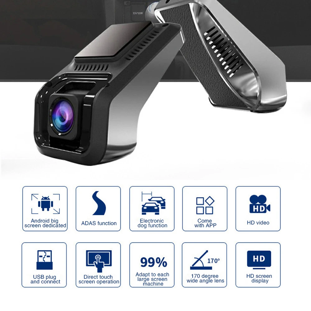 Автомобильный видеорегистратор ADAS 1080P HD в черном корпусе цифровой Скрытая камера DVR для Android GPS-навигация